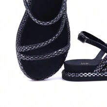 Women Flat Sandals - màu đen - Xem 3