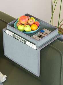 Foldable Multi Pocket Sofa Storage Bag - Versatile Solid Color Organizer With Ample Space For Household Sundries And Clutter - Durable Fabric Construction For Long-Lasting Use Convenient Sofa Armrest Storage Bag For Remote Controls, Magazines - Multicolor - View 8