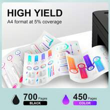 Lulu Ink 650 XL 再生墨盒兼容 650 650XL 和 Deskjet 1015 1515 2515 2545 2645 3515 - 黑色+彩盒墨盒 - 查看 5