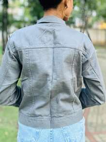 liberty moda Women Denim Jackets & Coats - Dark Grey - View 2