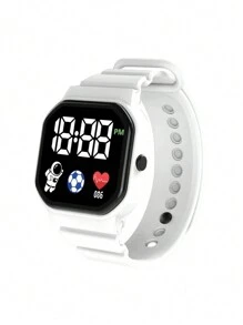 LED Space Boy Touch Screen Electronic Watch For Kids, Boys And Girls - Black - View 13