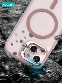Koolife 1pc Premium Ultra-Protective MagSafe Wireless Charging Phone Case, High-Transparent PC Backplate Retains Original Phone Color, Built-In Eagle Eye Glass Frame & Stand, 2-In-1 Full-Body Design, Waterproof, Anti-Fall, Anti-Shock, Anti-Scratch, Compatible With IPhone 17 Pro Max/17/17 Pro/17 Air/16/16 Pro/16 Plus/16 Pro Max/12/13/14/15 Pro/Plus/Pro Max - Pink - View 5