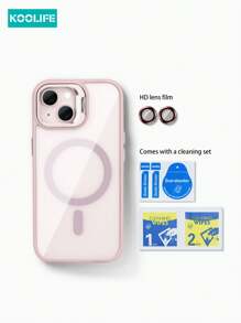 Koolife 1pc Premium Ultra-Protective MagSafe Wireless Charging Phone Case, High-Transparent PC Backplate Retains Original Phone Color, Built-In Eagle Eye Glass Frame & Stand, 2-In-1 Full-Body Design, Waterproof, Anti-Fall, Anti-Shock, Anti-Scratch, Compatible With IPhone 17 Pro Max/17/17 Pro/17 Air/16/16 Pro/16 Plus/16 Pro Max/12/13/14/15 Pro/Plus/Pro Max - Pink - View 6