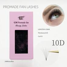 1000 abanicos por caja, grosor de 0,05 mm, pestañas de volumen premontadas de 10D de 8-15 mm de longitud en rizo D, abanicos sueltos de 10D para extensiones de pestañas profesionales, racimos de pestañas, pestañas individuales, pestañas, pestañas postizas