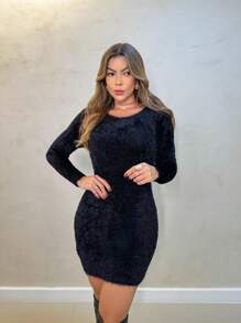 A&DD MODA, REF: AA2003 Suéter - Suéter Feminino Manga Longa, Blusa Sofisticada, Elegante e Moderna, Casual e Social, Blusa de Frio Feminina, Camisa de Manga Longa, Estilo Versátil, Confortável, Inverno, Lançamento, Coleção Nova, Peça Ideal para Looks Elegantes e Confortáveis, Inverno 2024 - Preto - Visão 1