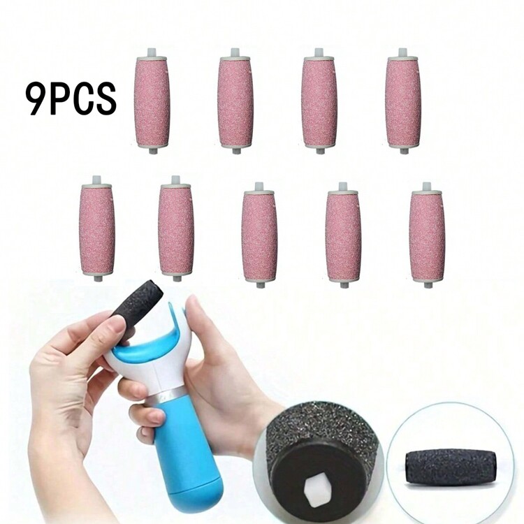9pcs Electric Foot Grinder Replacement Rollers - Achieve Smooth And Soft Feet In Minutes - Black - View 13