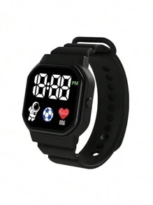 LED Space Boy Touch Screen Electronic Watch For Kids, Boys And Girls - Black - View 18