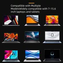 Dolwao Hợp Kim Laptop Chân Đế Vô Hình Mini Di Động Máy Tính Xách Tay Chân Miếng Lót Giá Đỡ Tăng Chiều Cao Và Chức Năng Tản Nhiệt - Bạc - Xem 10