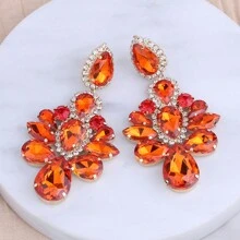 ACEHLN 新款長款金屬彩色水晶吊墜耳環，高品質時尚鑽石配飾女士批發 - Style 1 - 查看 11