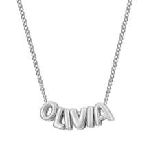 Collier à lettres 3D à la mode, collier avec bulle de nom personnalisé, bijoux personnalisés, collier en argent sterling, cadeau pour la Saint-Valentin