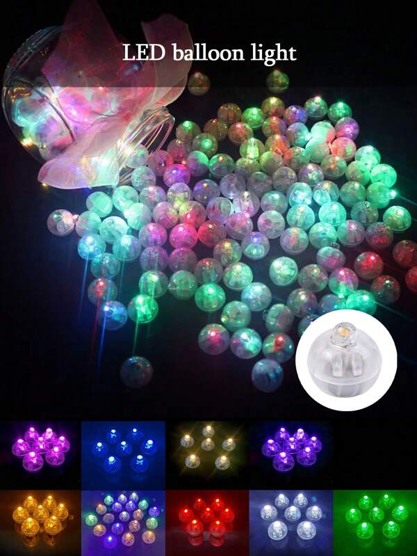 LED Balloon Lights, Colorful Round Ball Lamp Beads, Balloon Decor Lights, Glowing & Flashing Lights, Sachet Pendant Decorative Accessories, Key Chain Decor Lights
