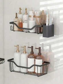 1 件壁挂式浴室置物架、淋浴架、免钻三角收纳架，适用于浴室厨房、浴室配件 - 彩色 - 查看 9