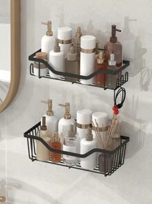 1 件壁挂式浴室置物架、淋浴架、免钻三角收纳架，适用于浴室厨房、浴室配件 - 彩色 - 查看 7