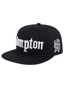 1 pieza Gorra de béisbol para hombre Compton con bordado de letras, estilo callejero de hip-hop deportivo al aire libre - camuflaje - Ver 6
