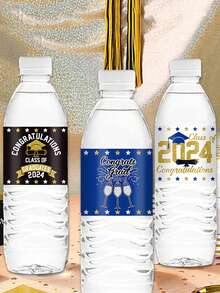 15 piezas de pegatinas decorativas para botellas de agua para la temporada de graduación de fiesta