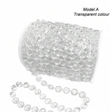 Hilo de guirnalda de cuentas de cristal, rollo de guirnalda de cuentas de diamante acrílicas iridiscentes y transparentes para manualidades, cortinas de cuentas, decoraciones de fiesta de bodas, guirnalda de cristal de plástico para adornos del árbol de Navidad - Multicolor - Ver 11