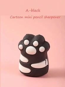 1入貓爪形可愛鉛筆刨花機，適用於標準鉛筆，學生學校辦公室文具必備