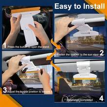 1入組汽車遮陽板，新升級PC材質+鏡片可以左右移動+無極折疊拉起模型，日夜防眩光遮陽板汽車防曬防UV遮陽板，減光抗眩光遮陽板開車眼鏡罩