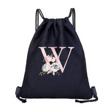 Drawstring Backpack Unisex Sports Backpack Women Drawstring Shoe Bags For Storage Bags Initials Name Letter Pattern Gym Bags Men Drawstring Bag Bags Cloth Bags Dust Storage Pouch For Outdoor Duffle Sports Bag Bag Bundle Tote Bag For Student Sports Back Pack, Lightweight Small Backpack, Mini Backpack For Back To School & Travelback To School,Classic Casual, Suitable For Teen Girls Women College StudentsOutdoors, Travel, Outings - Black - View 16