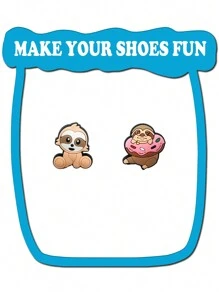 11Pcs Cute Sloth Series DIY Caharms For Shoe Key Chain Sandals Beach Bags, PVC Shoe Charms For Clogs Premium Quality Popular Decorations Accessories Great Gifts For Birthday, Party Valentine's Day Valentines Summer, School - View 4