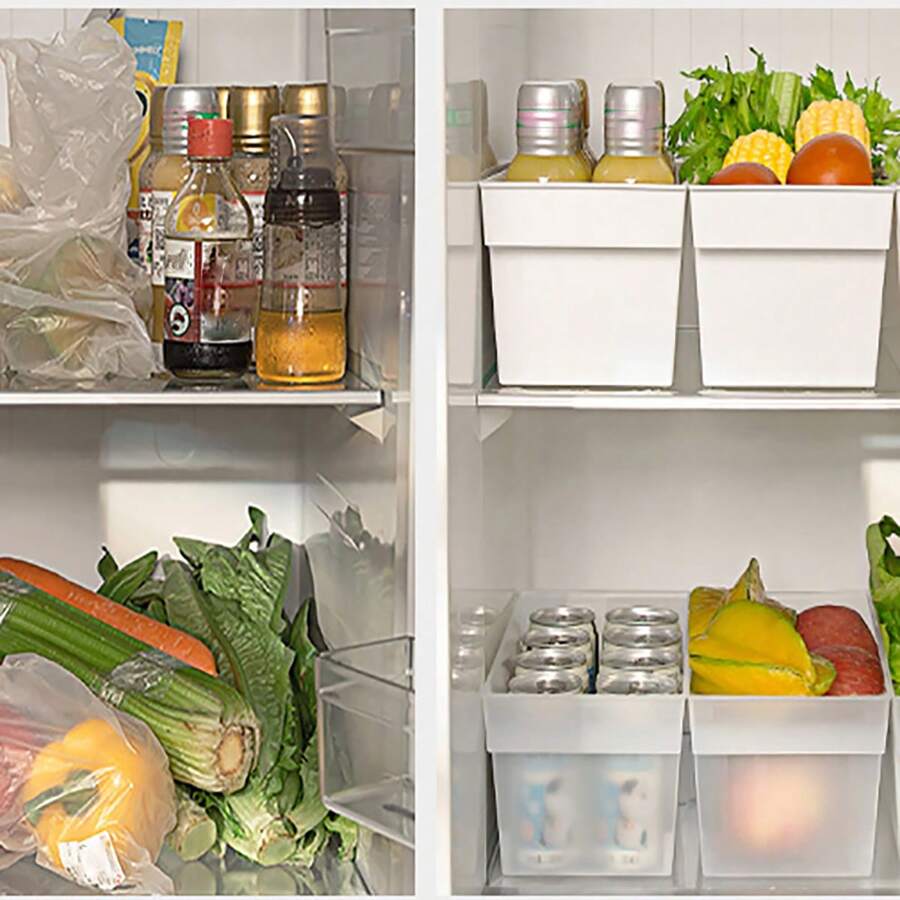 4pcs Storage Box, Drawer Translucent Freezer Crisper Box, Fruit And