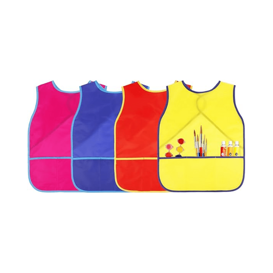 Set de 1/2/4 piezas de delantales impermeables para niños con bolsillos para pintura y actividades artísticas, para niños de 3 a 8 años