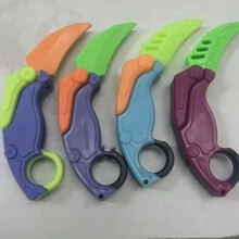 1pc Random Color Gravity 3d Printed Folding Claw Knife, Butterfly Trainer, Stress Relief Toy
