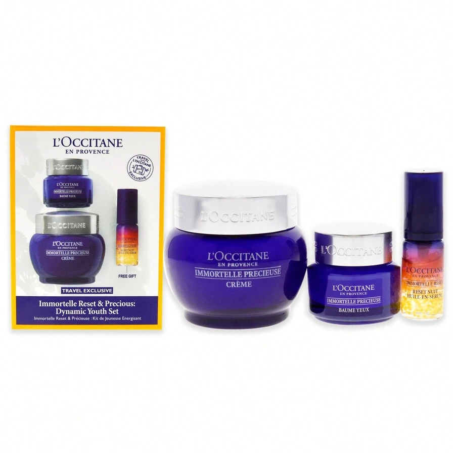 L'Occitane Immortelle Reset And Precious Dynamic Youth Set By  For Unisex - 3 Pc 0.16oz Overnight Reset Oil-In-Serum, 0.5oz Precious Eye Balm, 1.7oz Precious Cream - 彩色 - 查看 1