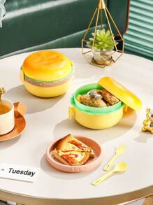 1 hộp đựng cơm trưa hình bánh hamburger đa năng cho học sinh, hộp đựng thực phẩm sáng tạo, cách nhiệt và giữ tươi cho ngoài trời, đám cưới, tiệc tùng, quà tặng, sinh nhật, quà tặng Giáng sinh - Nhiều màu - Xem 5