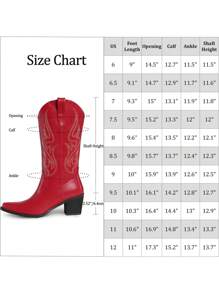 Botas vaqueras ROJAS para mujer - Botas de media caña de estilo vaquero para mujer con diseño bordado, punta puntiaguda, tacón grueso retro, ideales para primavera y otoño, botines cortos clásicos de moda con tira para tirar para señoras - Rojo - Ver 4