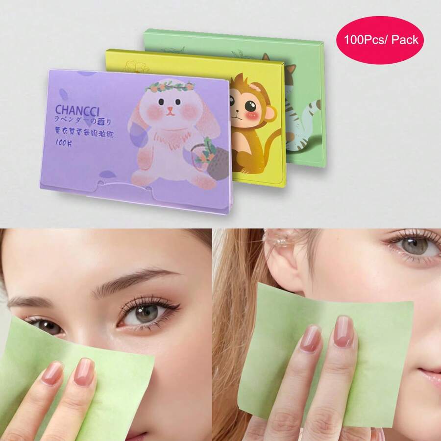 1Pack/100Pcs Blotting Paper, Oil Absorbing Sheets For Oily Skin, Oil