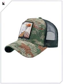 KKISSBAOBEI 1 件男女通用鹰刺绣卡车司机帽，户外运动棒球帽，适合休闲、运动、旅行 - 彩色 - 查看 3