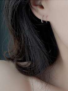 1 Pair Women's Spiral Earrings, Simple & Artistic, Suitable For Daily Wear And Festival Gifts