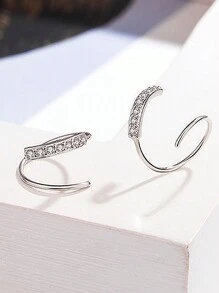 1 Pair Women's Spiral Earrings, Simple & Artistic, Suitable For Daily Wear And Festival Gifts