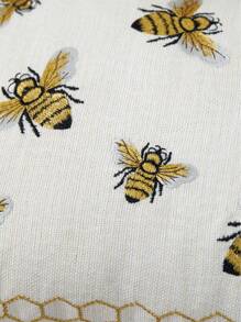 1pc Bee, Leaves And Pumpkin Embroidered Pillowcase For Home Decor, Living Room, Bedroom, All Seasons - Multicolor - View 5
