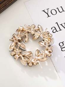 1入復古水晶花簇別針，男女通用飾品 - 圓形胸針 - 查看 2