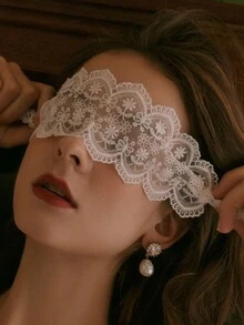 Máscara de encaje sexy para mascarada, velo para ambiente de fiesta, accesorio de antifaz íntimo - Multicolor - Ver 8