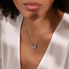 Collier à lettres 3D à la mode, collier avec bulle de nom personnalisé, bijoux personnalisés, collier en argent sterling, cadeau pour la Saint-Valentin