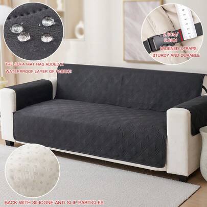 1pc Waterproof Slip-Resistant Sofa Cushion, Solid Color Sofa Cover With Diamond Pattern, Dirt-Resistant Pet Sofa Cover, For Living Room, Office, Bedroom, Home Decoration. Suitable For All Seasons, And Available For 1/2/3 Seater Sofa. Gifts Birthday Graduation