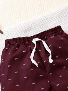 3pcs Young Boys' Casual Herringbone Print Shorts, Suitable For Summer Outdoor, School, Daily, Casual, Vacation, And Gathering