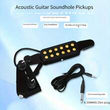 Pastilla de guitarra acústica para boca de sonido P-011 con función de control de volumen - Negro - Ver 3