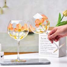 Hand-Painted Glass Wine Glass, Colorful Goblet For Wine Tasting And Home Use - 640ml/21.64oz - View 1