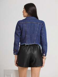 Teen Girls Denim Jackets & Coats - 深色水洗藍 - 查看 2