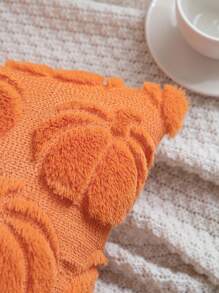 1 pièce Housse de coussin en forme de citrouille pliée brodée (sans remplissage), convient pour le salon, la chambre à coucher et la décoration de la maison, housse de coussin toute l'année - Orange sombre - Voir 6