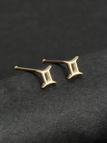 ESBERRY Single Twelve Constellation Nose Stud Ladies 925 Sterling Silver Exquisite Ladies Jewelry Gift - Yellow Gold - View 7