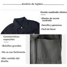 Chamarra Trucker Chaqueta De Trabajo Delgada Para Hombre - Negro - Ver 5