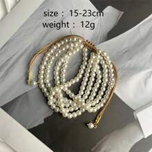 One Handmade Exquisite Faux Pearl Bracelet - Pearl Bracelet - View 2