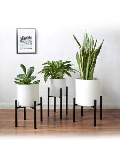 1pc Cross-Shaped Adjustable Plant Stand, Detachable, Indoor Floor Balcony Flower Pot Holder Rack Outdoor Decor