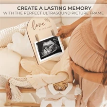 1pc/2pcs Wooden Double-Sided Ultrasonic Photo Frame, Pregnancy Or Newborn Countdown Frame, Desktop Decor, Wooden Photo Frame Ornaments, Maternity Ultrasound Photo Frame Gifts Birthday Graduation