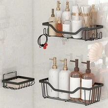 1 件壁挂式浴室置物架、淋浴架、免钻三角收纳架，适用于浴室厨房、浴室配件 - 彩色 - 查看 12